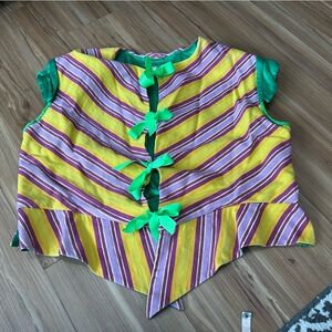 Renaissance Faire Theater Quality Colorful Striped Doublet Tie Front